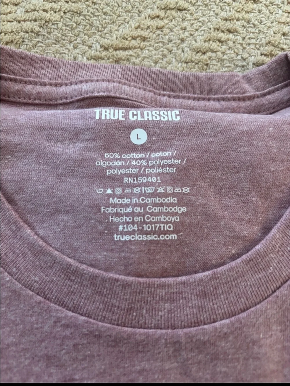 True Religion Men’s Short Sleeve Crew Tee in Dusty red
